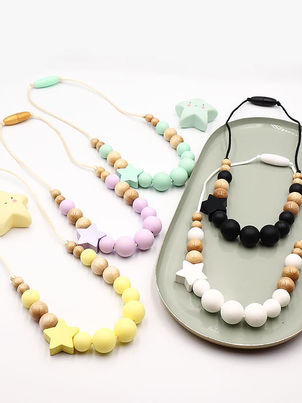 Collier en silicone avec mordant sensoriel,tubes d – Grandado